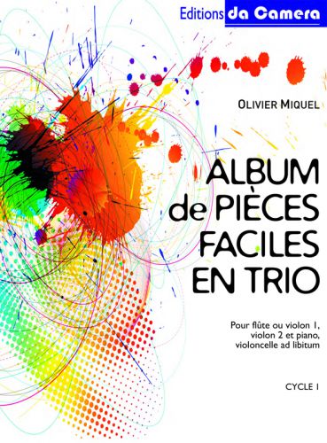 copertina Album de pices facile en trio pour  Flute (ou violon 1), violon 2, piano (viololoncelle ad. Lib) DA CAMERA