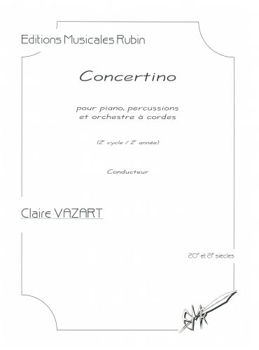 copertina Concertino pour piano solo, percussions et orchestre  cordes Martin Musique