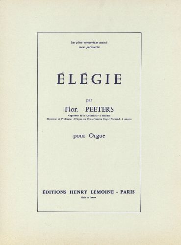 copertina Elgie Op.38 Editions Henry Lemoine