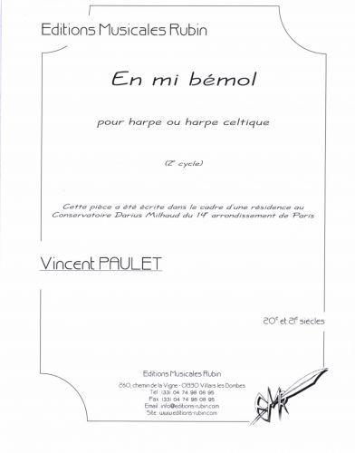 copertina En mi bmol pour harpe ou harpe celtique Rubin