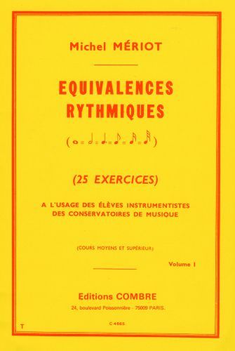 copertina Equivalences rythmiques Vol.1 (25 exercices moyen-suprieur) Combre