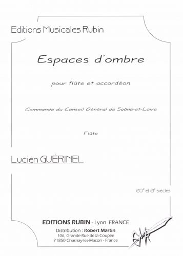 copertina Espaces d'ombre pour flte et accordon Rubin