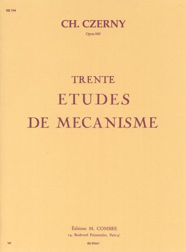 copertina Etudes de m�canisme (30) Op.849 Combre