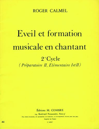 copertina Eveil et formation musicale en chantant 2e cycle Combre