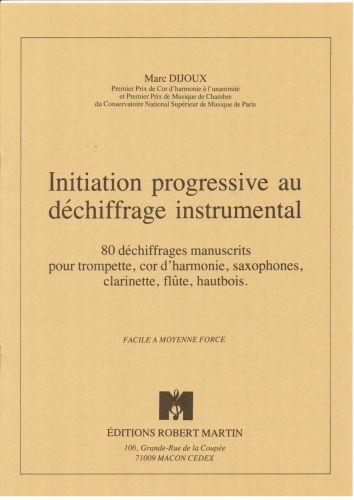 copertina Initiation Progressive au Dchiffrage Instrumental Robert Martin
