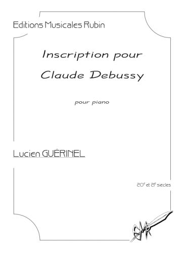 copertina INSCRIPTION POUR CLAUDE DEBUSSY pour piano Rubin