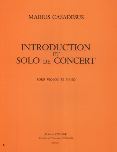 copertina Introduction et solo de concert Combre