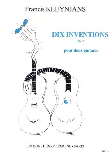 copertina Inventions (10) Op.76 Editions Henry Lemoine