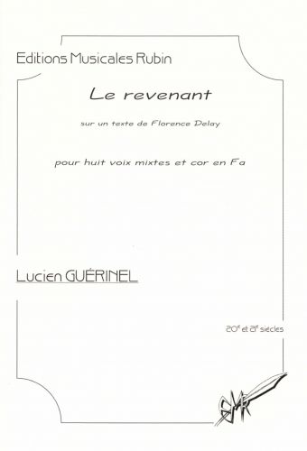 copertina LE REVENANT pour huit voix mixtes et cor en fa Martin Musique