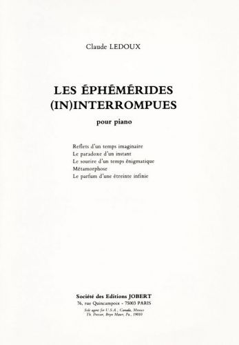 copertina Les Eph�m�rides interrompus Jobert