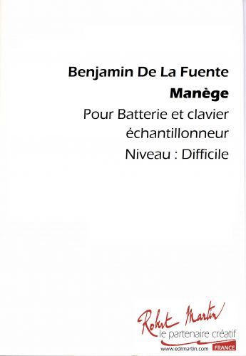 copertina MANEGE pour BATTERIE ET ELECTRONIQUE Robert Martin