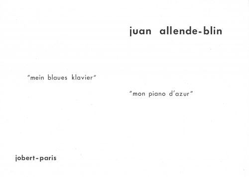 copertina Mon piano d'azur - Mein Blaues Klavier Jobert