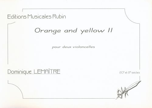 copertina Orange and yellow II pour deux violoncelles Rubin