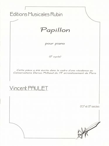 copertina Papillon pour piano Rubin