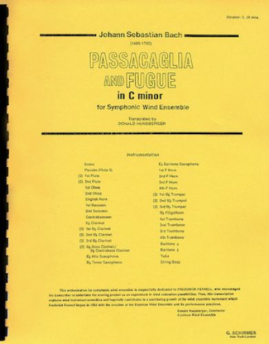copertina Passacaglia and Fugue in C Minor Schirmer