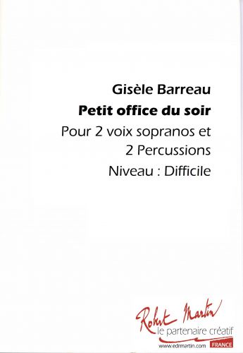 copertina PETIT OFFICE DU SOIR pour 2 VOIX S ET 2 PERCUSSIONS Robert Martin
