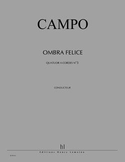 copertina Quatuor � cordes n�3 Ombra felice Editions Henry Lemoine