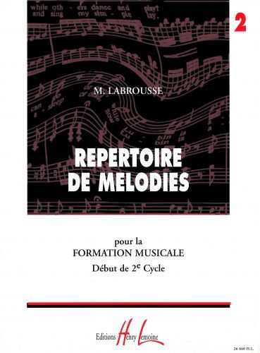 copertina Rpertoire de Mlodies Vol.2 Editions Henry Lemoine