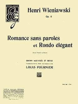 copertina Romance sans paroles et Rondo lgant Op.9 Combre