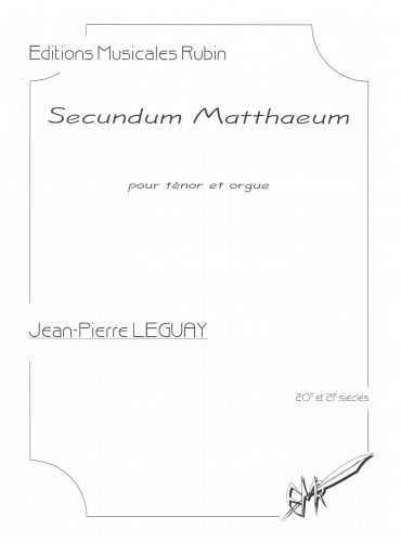 copertina Secundum Matthaeum pour tnor et orgue Rubin