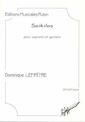 copertina Seikilos pour soprano et guitare Rubin