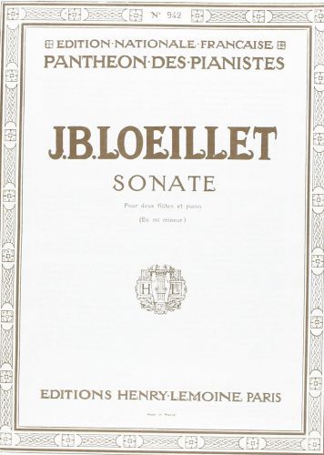 copertina Sonate en Mi min. Editions Henry Lemoine