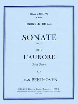 copertina Sonate n�21 Op.53 L'Aurore Combre