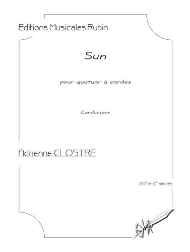 copertina Sun pour quatuor  cordes Rubin