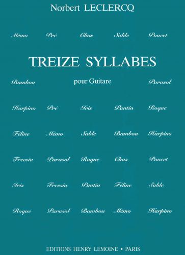 copertina Syllabes (13) Editions Henry Lemoine