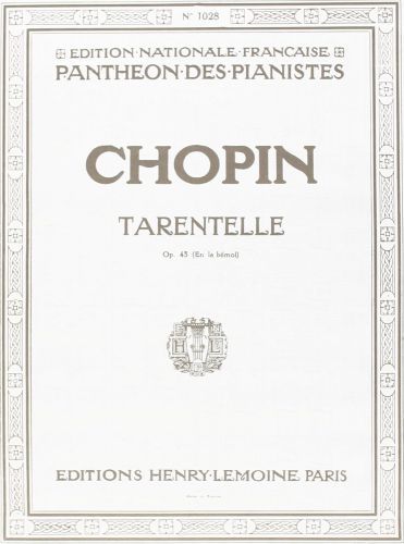 copertina Tarentelle - Lab Op.43 Editions Henry Lemoine