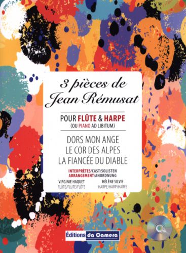 copertina TROIS PIECES DE JEAN REMUSAT Flute et harpe (ou piano ad lib.) DA CAMERA