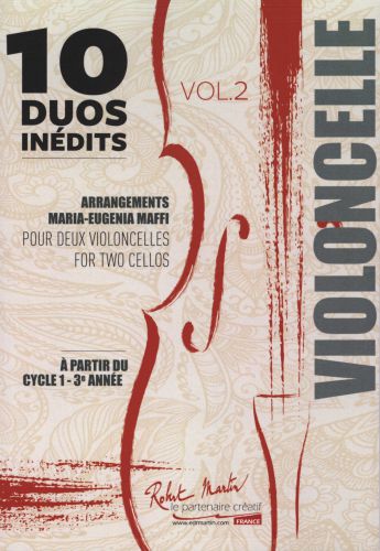 couverture 10 DUOS INEDITS VOL 2 pour 2 VIOLONCELLES Editions Robert Martin