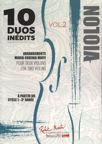 couverture 10 DUOS INEDITS VOL 2 pour 2 VIOLONS Robert Martin