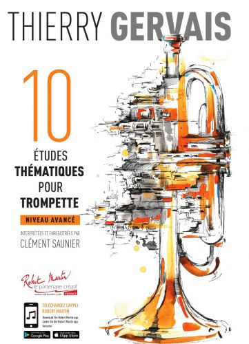 couverture 10 ETUDES THEMATIQUES POUR TROMPETTE Editions Robert Martin