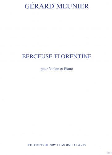 couverture Berceuse florentine Editions Henry Lemoine
