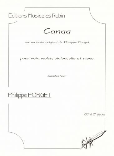 couverture Canaa pour voix, violon, violoncelle et piano Martin Musique