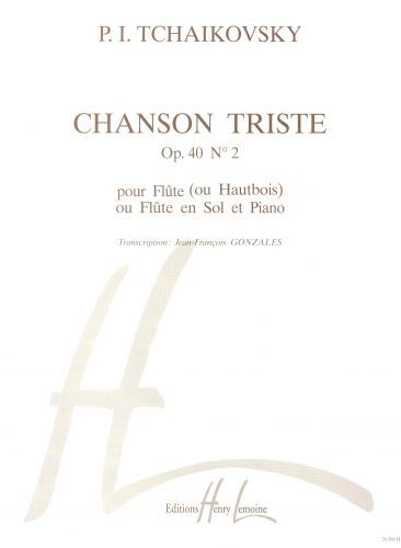 couverture Chanson triste Op.40 n°2 Editions Henry Lemoine
