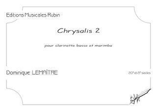 couverture Chrysalis 2 pour clarinette basse et marimba Rubin