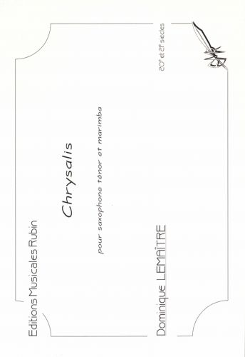 couverture Chrysalis pour saxophone tnor et marimba Rubin