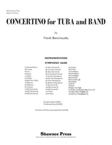couverture Concertino for Tuba and Band Shawnee Press