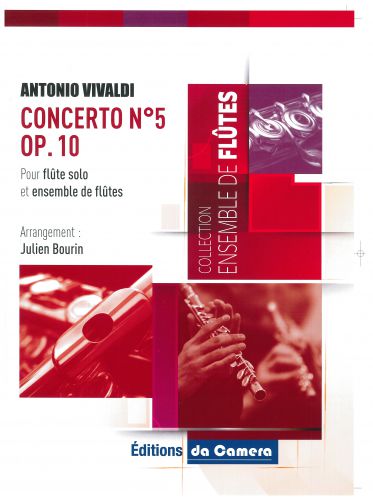 couverture CONCERTO N.5 OP.10 pour Flute solo et ensemble de flutes DA CAMERA