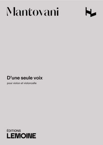 couverture D'une seule voix Editions Henry Lemoine