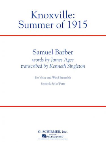 couverture Knoxville: Summer of 1915 Schirmer
