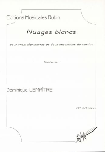 couverture Nuages blancs  pour trois clarinettes et deux ensembles de cordes  (musique  caractre pdagogique) Rubin