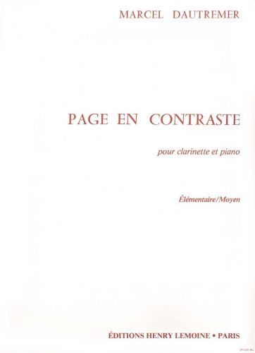 couverture Page en contraste Editions Henry Lemoine