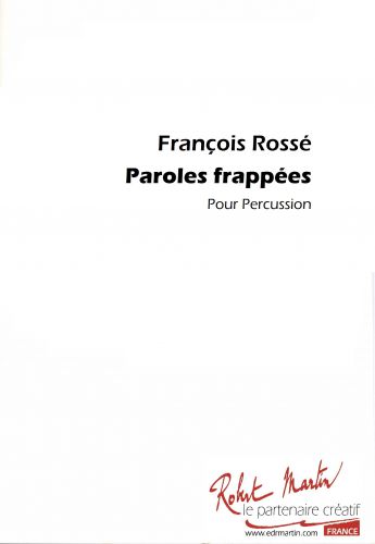 couverture PAROLES FRAPPEES Editions Robert Martin