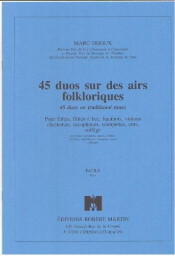 couverture Quarante-Cinq Duos Sur des Airs Folkloriques Robert Martin