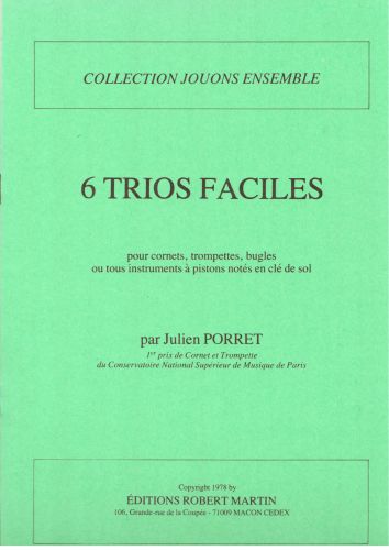 couverture SIX Trios Faciles Editions Robert Martin