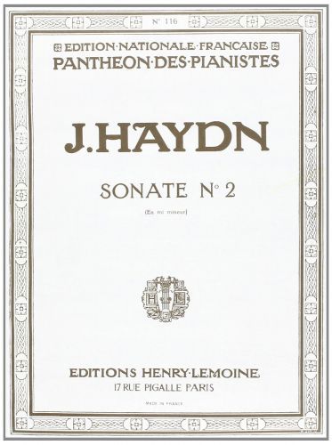 couverture Sonate n�2 en Mi min. Editions Henry Lemoine