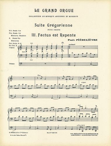 couverture Suite Grgorienne : Factus est repente Combre